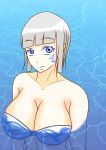 1girl alluring bikini blue_eyes mashin_sentai_kiramager mokuro_(artist) pool silver_hair super_sentai swimming_pool wet yodonna