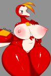  1girl 1girl absurd_res anthro areola big_breasts blush breasts fuecoco genitals high_res navel nintendo nipples pok&eacute;mon_(species) pokemon pukemilked pussy thick_thighs video_games wide_hips 