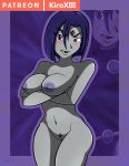  1girl blush breasts dc dc_comics female female_only forehead_jewel kiroxiii nude raven_(dc) short_hair solo standing tagme teen_titans 