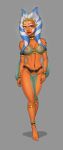  1girl ahsoka_tano alien blue_eyes breasts dancer dancer_bikini dancer_outfit female female_alien female_only looking_at_viewer mostly_nude nipples no_panties pussy see-through solo standing star_wars sunsetriders7 togruta transparent_bikini transparent_clothes transparent_clothing without_panties 
