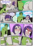 1boy 1girl ass beast_boy bent_over blush comic dc_comics doggy_position emotion_sickness_(teen_titans) forehead_jewel incognitymous_(artist) nipples nude oral pussylicking raven_(dc) teen_titans vaginal vaginal_penetration vaginal_sex