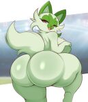 1girl anthro ass big_ass big_breasts breasts bubble_ass bubble_butt dat_ass fat_ass feline female_only game_freak huge_ass huge_breasts large_ass looking_back nintendo pokemon pokemon_(species) pokemon_sv saltyxodium solo_female sprigatito tail thick thick_ass thick_thighs thighs voluptuous