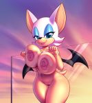  big_breasts breasts_on_glass nipples nitro pussy rouge_the_bat sega wide_hips 