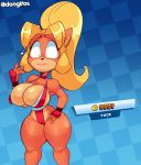  blonde_hair coco_bandicoot cosplay costume_switch crash_bandicoot_(series) crash_team_racing crash_team_racing_nitro-fueled dongitos fatal_fury huge_breasts king_of_fighters mai_shiranui thick_thighs tight_clothing 