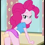  1boy 1girl ass blue_eyes clothed_female_nude_male equestria_girls friendship_is_magic from_behind indoors long_hair looking_at_viewer male/female my_little_pony no_panties penis_in_pussy pink_hair pinkie_pie pinkie_pie_(mlp) ponetan sex skirt skirt_lift standing vaginal vaginal_penetration vaginal_sex webm 