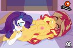  2_girls 2girls bed bedroom blush breasts clenched_teeth closed_eyes equestria_girls female/female friendship_is_magic indoors long_hair my_little_pony nude oral oral_sex pussylicking rarity rarity_(mlp) sunset_shimmer sunset_shimmer_(eg) theminus yuri 