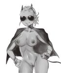  1girl 1girl 1girl areola big_breasts blind breasts cagez clavicle clothing curvaceous demon demon_girl demon_horns demon_tail female_only fingerless_gloves gloves greyscale helltaker high_resolution horns jacket jacket_on_shoulders justice_(helltaker) medium_breasts monochrome monster monster_girl navel nipples nude pubic_hair pussy sexually_suggestive shiny shiny_skin short_hair simple_background sketch smile standing sunglasses tail teeth thick_thighs thighs tinted_eyewear white_background wide_hips 