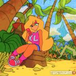  1:1_aspect_ratio 1girl animated anthro big_breasts blonde bounce bouncing_breasts breasts clothing crash_(series) crash_bandicoot crash_bandicoot_(series) gif large_filesize long_hair low_resolution patreon patreon_reward tawna_bandicoot tearing_clothes topless torn_clothes twistedgrim video_games 