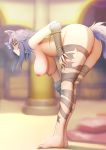  1girl 1girl 1girl aki_makoto animal_ear_fluff animal_ears anus areola bangs bent_over big_breasts blurry blurry_background blush breasts eyebrows_visible_through_hair fur_trim hanging_breasts high_resolution long_hair looking_at_viewer nipples nude princess_connect! princess_connect!_re:dive purple_hair pussy ryu_jiao standing tail v-shaped_eyebrows wolf_ears wolf_girl wolf_tail yellow_eyes 