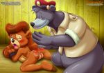  ass ass_slap baloo bbmbbf blush disney fur34 fur34* hands_tied nude one_eye_closed palcomix pietro&#039;s_secret_club pussy rebecca_cunningham red_ass smile spanking swollen_pussy talespin 
