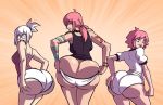  3_girls 3girls ass ass_focus axel-rosered deviantart female_only huge_ass jack_(axel-rosered) kate_(axel-rosered) thorn_(axel-rosered) 