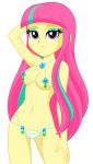  1girl almost_nude breasts equestria_girls female female_only freckles friendship_is_magic long_hair looking_at_viewer mostly_nude my_little_pony panties solo sour_sweet standing white_background 