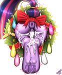  1girl after_sex after_vaginal anus ass christmas creampie cum cum_in_pussy cum_inside cum_on_legs cutie_mark female female_only friendship_is_magic my_little_pony nude pony pussy raised_tail solo tail tail_bow twilight_sparkle twilight_sparkle_(mlp) wolfmask 