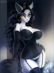  2019 absurd_res absurd_res anthro aomori color corset digital_media_(artwork) furry heterochromia high_res high_resolution lingerie long_hair looking_at_viewer sidnithefox white_fur 
