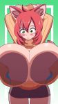  1girl against_glass breast_press breasts_on_glass enormous_breasts female_only huge_breasts oc 