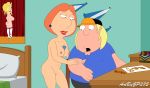 ass breasts chris_griffin condom condom_between_breasts condom_wrapper family_guy gp375 incest lois_griffin mother_&amp;_son nipples nude pussy shaved_pussy thighs