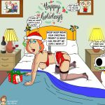  all_fours ass breasts brian_griffin family_guy lois_griffin nipples normal9648 panties santa_hat stockings thighs 