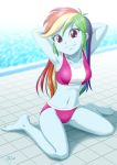 1girl armpit equestria_girls female female_only friendship_is_magic hands_behind_head long_hair looking_at_viewer mostly_nude my_little_pony older older_female panties rainbow_dash rainbow_dash_(mlp) rainbow_hair solo uotapo young_adult young_adult_female young_adult_woman