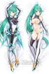  1girl alluring armor arms_up bangs big_breasts blush boots breasts cleavage closed_mouth covered_navel daki-makura dakimakura dress elbow_gloves female_focus gem gloves green_eyes green_hair hair_ornament headpiece hikari_(xenoblade_2) homura_(xenoblade_2) jewelry long_hair looking_at_viewer lying matching_hair_and_eye_color mythra naughty_face navel nervous nintendo nipples nude open_mouth pneuma_(xenoblade_2) ponytail pussy pyra shy staring stockings surprised swept_bangs tiara tied_hair toes uncensored very_long_hair watermark white_dress xeno_(series) xenoblade_(series) xenoblade_chronicles_2 