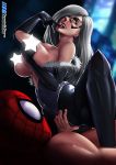  1boy 1boy1girl 1girl background big_breasts black_cat black_cat_(marvel) breasts bust censored city cleavage dominikdraw domino_mask exposed_breasts felicia_hardy fur fur_trim huge_breasts human lips long_hair marvel marvel_comics mask open_clothes open_shirt peter_parker red_lips red_lipstick seductive seductive_look spider-man spider-man_(series) star stars superhero superheroine thief tight_clothes tight_clothing voluptuous watermark white_gloves white_hair wide-eyed wide_eyed 