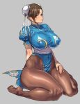  1girl 1girl 1girl amamiya_(abaros) big_breasts big_breasts breasts brown_eyes brown_hair chun-li clothed_female female_focus female_only high_res long_hair looking_at_viewer mature mature_female simple_background solo_female solo_focus street_fighter thighs video_game_character video_game_franchise wide_hips 