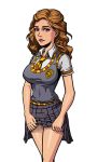  harry_potter hermione_granger hourglass_figure innocent_witches school_uniform schoolgirl skirt_lift transparent_background 