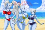  1girl 3_girls anime big_breasts bikini breasts dragon_ball dragon_ball_super female_only huge_breasts 