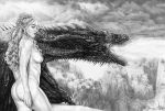  a_song_of_ice_and_fire armando_huerta ass daenerys_targaryen dragon female female_human game_of_thrones long_hair nude sideboob standing tagme 