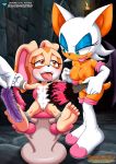  bbmbbf big_breasts blush cream_the_rabbit feathers feet_tied full_body hands_tied laughing mobius_unleashed palcomix pietro&#039;s_secret_club rouge_the_bat sega small_breasts sonic_(series) sonic_the_hedgehog_(series) tickle_torture tickling tongue 