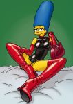 boots bottomless gloves marge_simpson pvc shaved_pussy the_simpsons thighs 