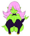  1girl 1girl 1girl female_only green_skin huge_breasts thecon wide_hips 
