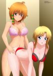  2_girls 2girls bent_over bikini bra breasts kaori_shiruko narumi_tanaka nipples panties standing underwear yukino_memories yuri zel-sama 