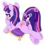  1girl alicorn anal anal_beads anal_insertion ass blush cutie_mark dildo dildo_in_vagina female female_only friendship_is_magic horn lying my_little_pony nude pony sex_toy solo tail telekinesis thousandarms transparent_background twilight_sparkle twilight_sparkle_(mlp) vaginal vaginal_insertion wings 