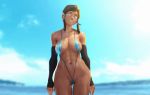  3d avatar:_the_last_airbender big_breasts bikini dancing dark-skinned_female gif gloves korra nipples pussy string_bikini the_legend_of_korra 