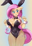  1girl 2020 5_fingers absurd_res anthro blush breasts bunny_costume bunnysuit cameltoe clothing cosplay equid fake_ears fake_rabbit_ears fingers fluttershy_(mlp) friendship_is_magic furry hair high_res long_hair looking_at_viewer lucyfercomic mammal my_little_pony navel open_mouth pink_hair teal_eyes 