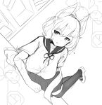 1girl :p animal_ears breasts high_res high_resolution liely original school_uniform sketch tongue tongue_out 