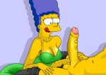 green_dress huge_penis licking_lips marge_simpson the_simpsons 