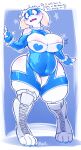  0r0ch1 1girl alternate_costume big_breasts blush breasts capcom chubby cosplay embarrassed furry heart horns impossible_clothes large_breasts milf rainbow_mika revealing_clothes stockings street_fighter thick_thighs thighs toriel undertale 