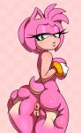  amy_rose anthro anus ass ass_grab ass_spread big_ass big_breasts bimbo breast_grab covering_breasts female_focus sega simmsy small_tail sonic_(series) sweat 