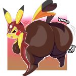  1girl ass big_ass big_breasts breasts furry game_freak huge_ass looking_back mask nintendo pikachu pikachu_libre pokemon stockings tail thick_thighs thighs tongue tongue_out trinity-fate62 