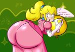  1girl ass_expansion female_only huge_ass princess_peach super_mario_bros. 