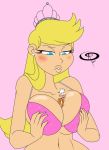 1_boy 1_girl 1boy 1girl 2020 big_breasts bikini_top blonde blonde_hair blue_eyes blush breast_squeeze cleavage earrings eyelashes female frostbiteboi half_naked hand_on_breast incest lincoln_loud lola_loud long_blonde_hair long_hair looking_down male princess size_difference stomach teasing the_loud_house tiara white_hair young_adult