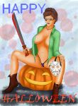  big_breasts glasses halloween king_of_the_hill knife legs_apart peggy_hill thighs thong 