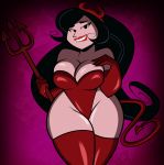 1girl cartoon_network cosplay grimphantom halloween horns johnny_bravo madame_viola sexy smile tail wide_hips