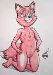 1girl anthro female female_only fox kneeling nude nude_female pussy rdk scarlet_slydale sylvanian_families