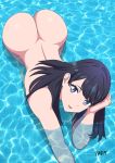  alluring ass big_ass female_butt_nudity female_nudity huge_ass looking_at_viewer nude padm partially_submerged pov skinny_dipping ssss.gridman tagme takarada_rikka 