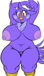 1girl 2018 anthro avian big_breasts bird breasts chest_tuft digital_media_(artwork) female_only furry high_res isolatedartest melissa_morgan navel nipples nude pose pussy raised_arm solo_female standing super_planet_dolan thick_thighs tuft