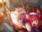  breasts caryo doggystyle la_pucelle la_pucelle_tactics large_breasts monster_sex nippon_ichi pantyhose prier red_hair 