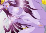  atlus breasts closed_eyes earrings hair jewelry long_hair lowres lucifer&#039;s_call megami_tensei nipples nocturne nude open_mouth pointy_ears purple_hair purple_skin pussy shin_megami_tensei yaksini 