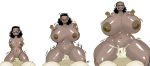  1girl breast_expansion breasts cum cum_inside dark-skinned_female dark_skin glasses huge_breasts nude sequence thick_thighs wide_hips 